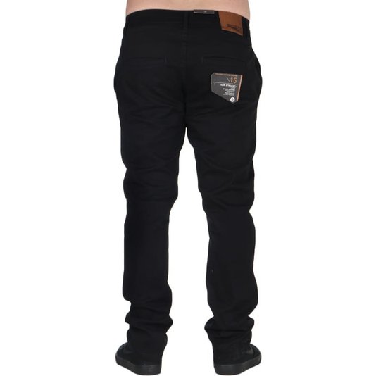 Calça Volcom Vorta Slim Straight Sarja Preto