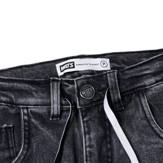 Calça Wats Jeans Mar Cós Preto Estonado