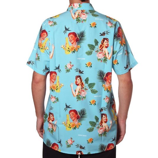 Camisa Dropdead Tropical Floral Azul Claro