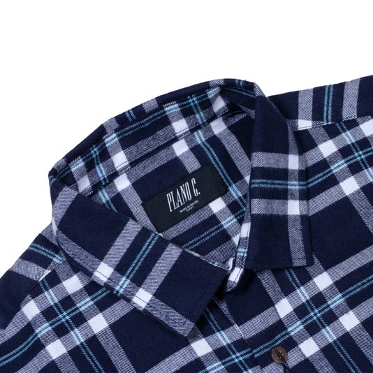 Camisa Flanela Plano C. Signature Azul/Branco