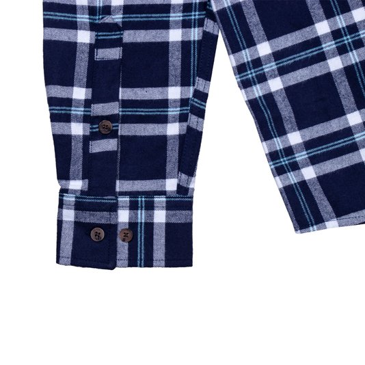 Camisa Flanela Plano C. Signature Azul/Branco