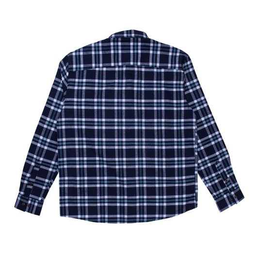 Camisa Flanela Plano C. Signature Azul/Branco