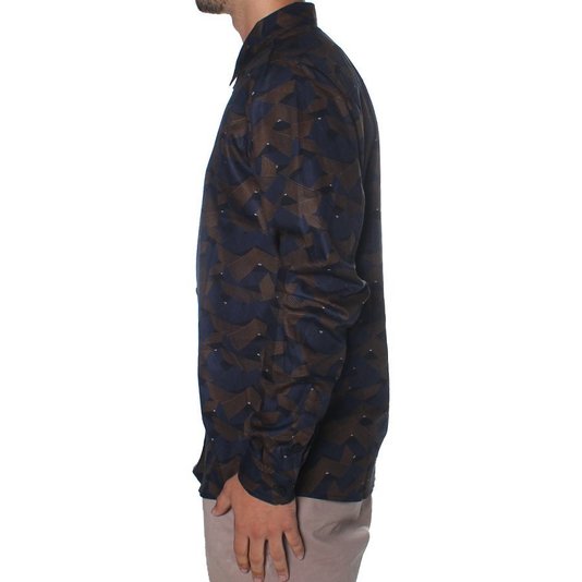 Camisa Globe Metal Split Azul/Marrom