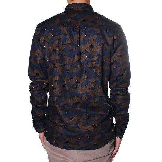 Camisa Globe Metal Split Azul/Marrom