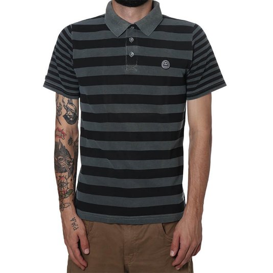 Camisa Gola Polo Urgh Dark And Chaos Cinza/Preto