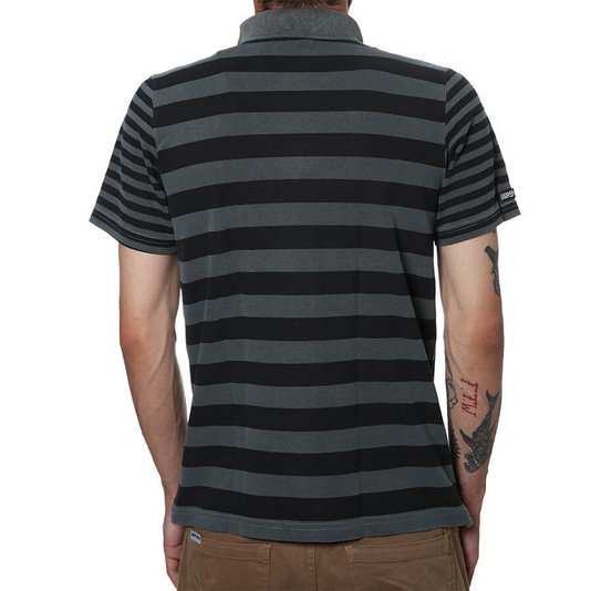 Camisa Gola Polo Urgh Dark And Chaos Cinza/Preto