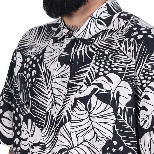 Camisa Hurley Botanic Preto/Branco