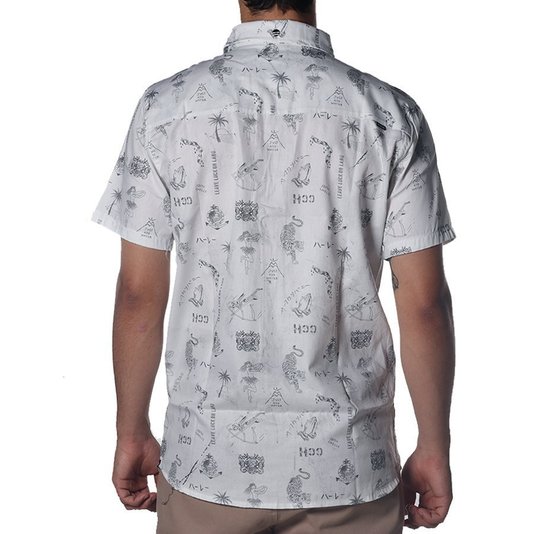 Camisa Hurley Passport Camisa de Botão Manga Curta Branco