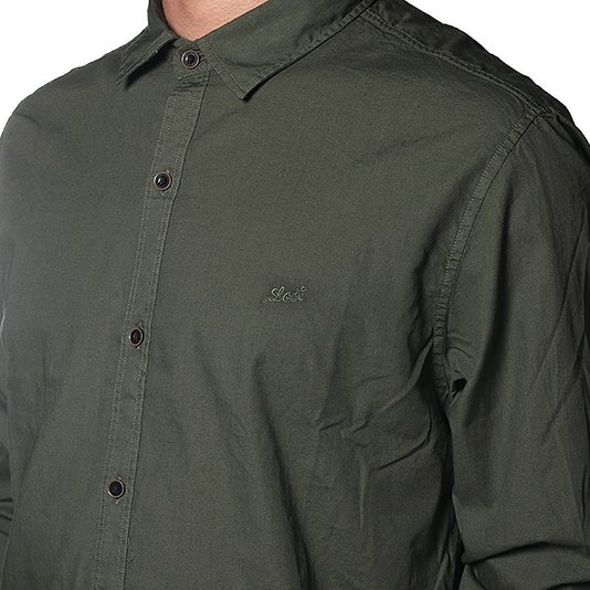 Camisa Lost Enterprises Manga Longa Verde Musgo