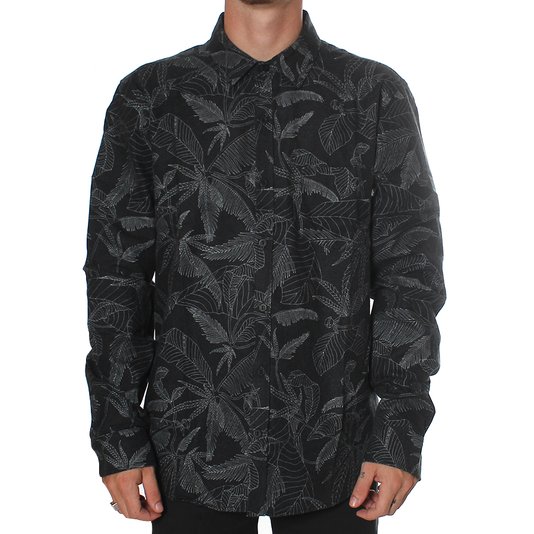 Camisa Lost Lines And Leaves Preto