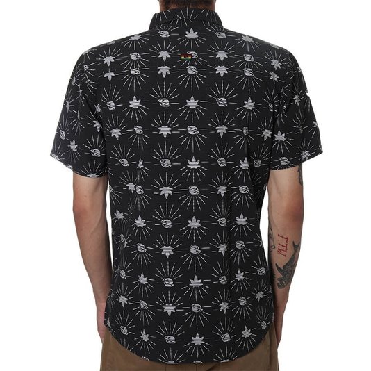 Camisa Lost Listras Leaf Preto