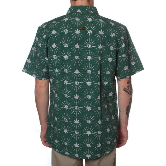 Camisa Lost Listras Leaf Verde