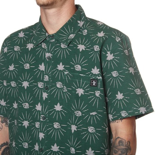 Camisa Lost Listras Leaf Verde