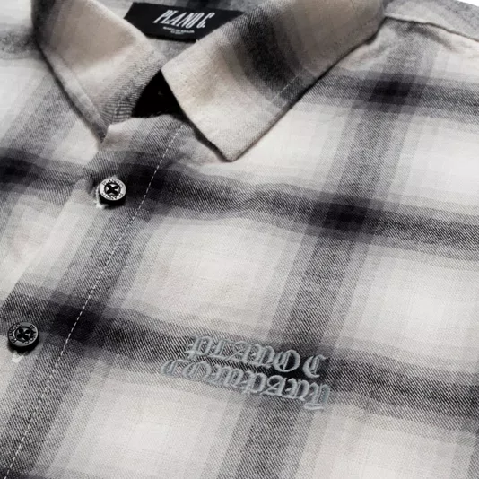 Camisa Plano C. Twilight Flannel Xadrez/Preto/Branco