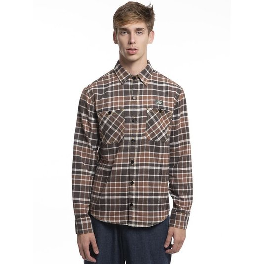 Camisa Privê Atlantic Forest Flanela M/L Xadrez Marrom 