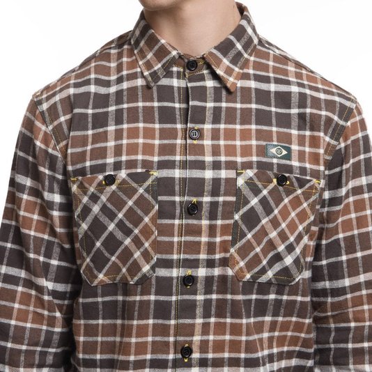 Camisa Privê Atlantic Forest Flanela M/L Xadrez Marrom 