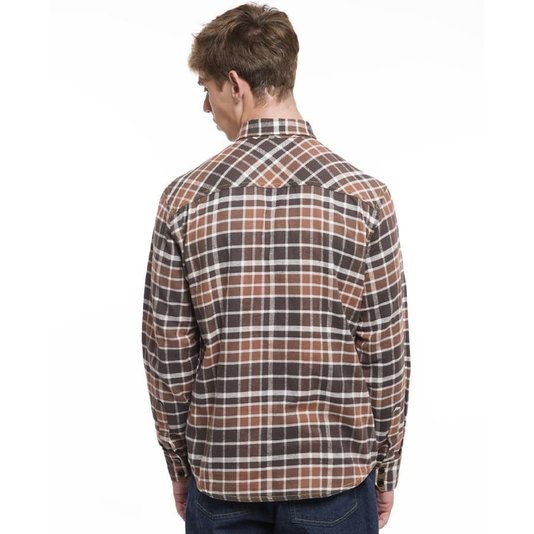Camisa Privê Atlantic Forest Flanela M/L Xadrez Marrom 