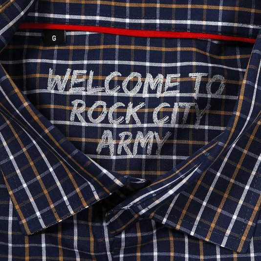 Camisa Rock City Basic Azul/Ocre