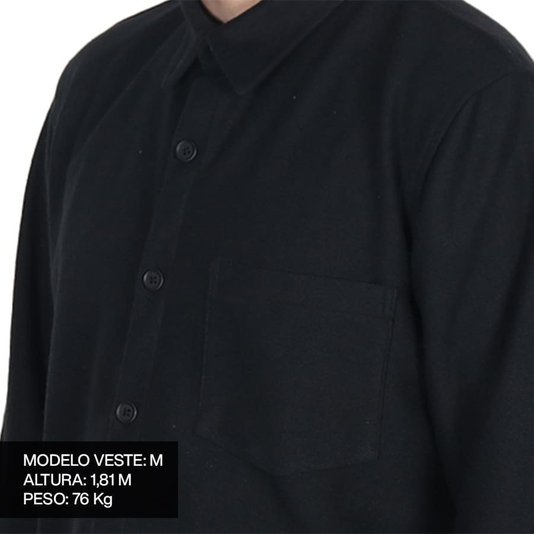 Camisa Rock City Classic M/L Flanela Preto