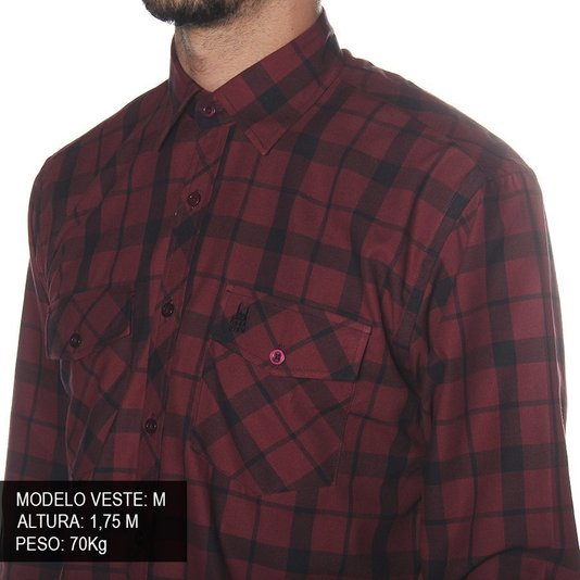 Camisa Rock City Flanela Xadrez II  Vermelho