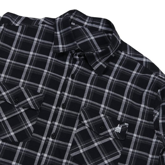 Camisa Rock City Taos Flanela M/L Xadrez Preto/Branco