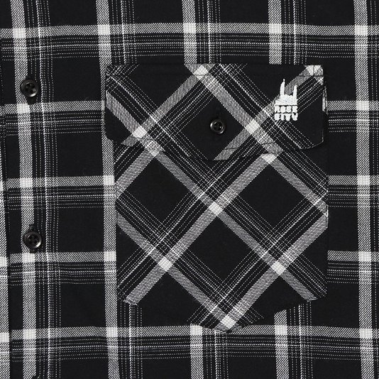 Camisa Rock City Taos Flanela M/L Xadrez Preto/Branco