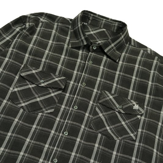 Camisa Rock City Taos Flanela M/L Xadrez Verde Militar