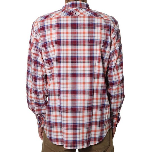 Camisa Rock City Xadez Azul/Laranja