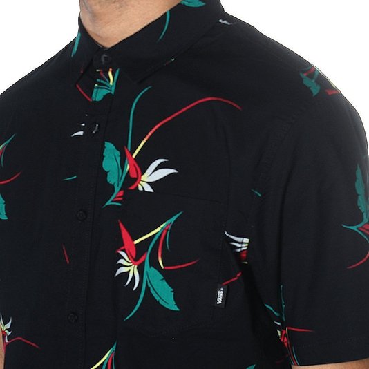 Camisa Vans Manga Curta Shade Preto/Floral