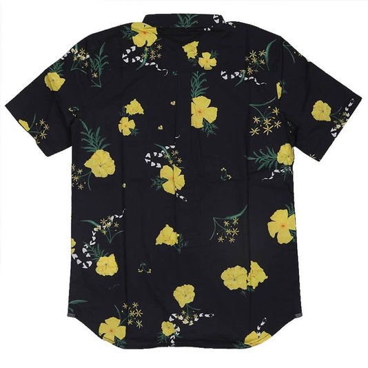 Camisa Vans Supoer Bloom Flowers Juvenil Preto/Amarelo