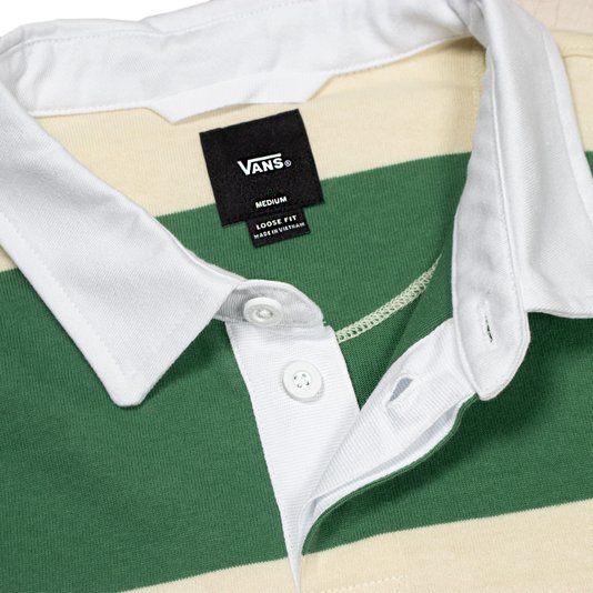 Camisa Vans Ward Stripe Rugby Polo Verde/Bege