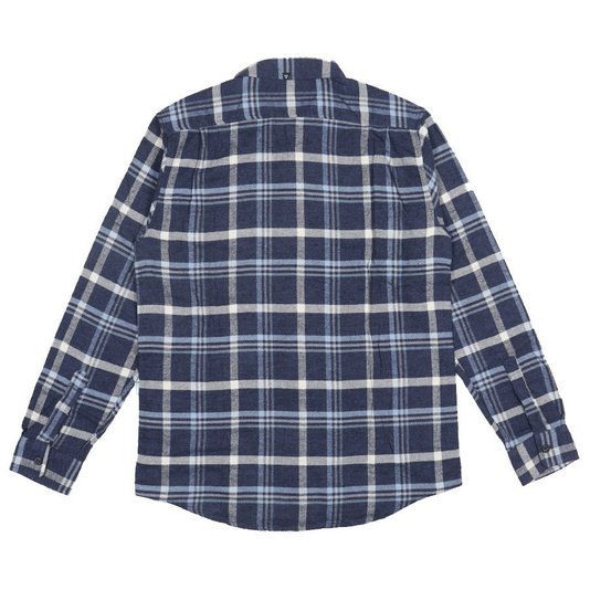 Camisa Vissla Central Coast Imp M/L Flanela Xadrez Azul