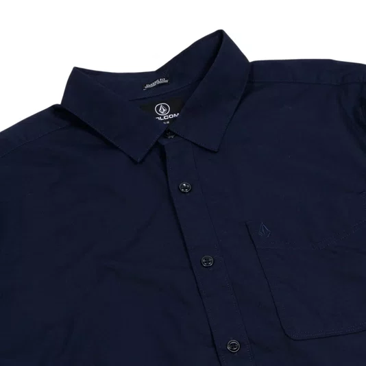 Camisa Volcom M/L Date Knight Azul Marinho
