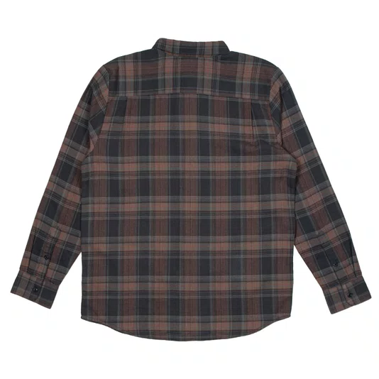 Camisa Volcom Ml Baystone  Marrom/Cinza