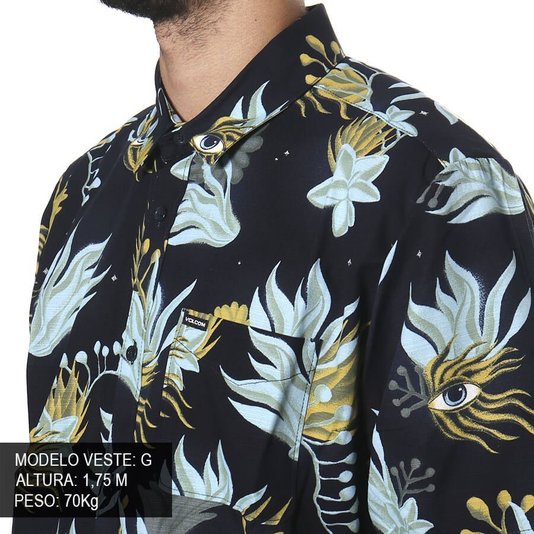Camisa Volcom Solarizer M/C Azul Marinho