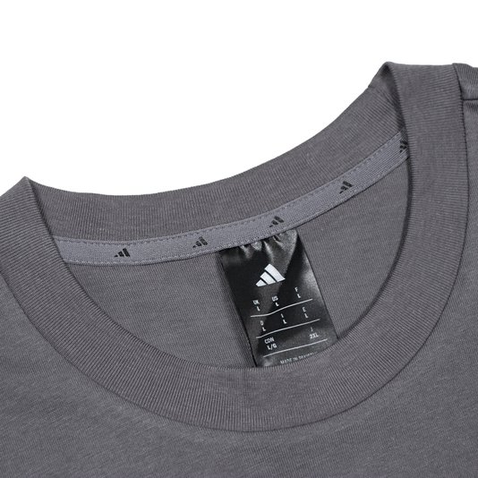 Camiseta Adidas Essentials 3 Stripes Cinza Chumbo