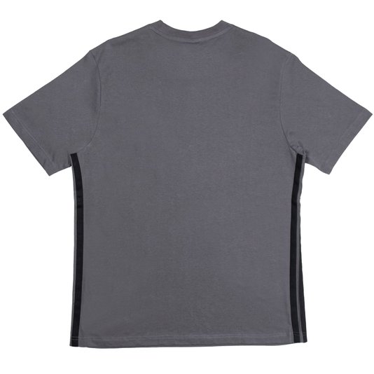 Camiseta Adidas Essentials 3 Stripes Cinza Chumbo