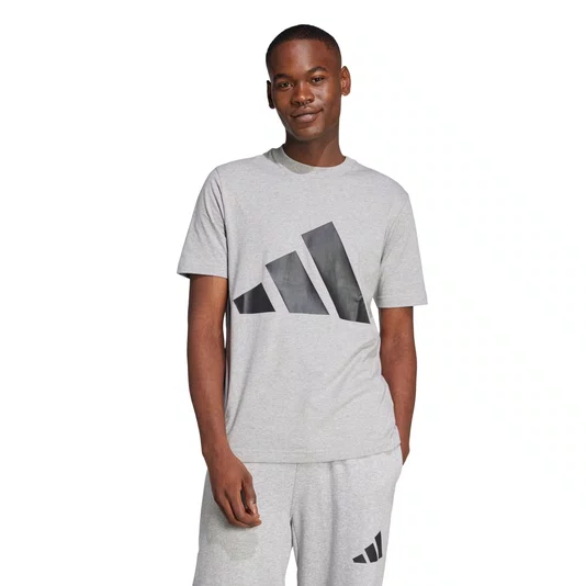 Camiseta Adidas Essentials Big Logo Cinza Mescla
