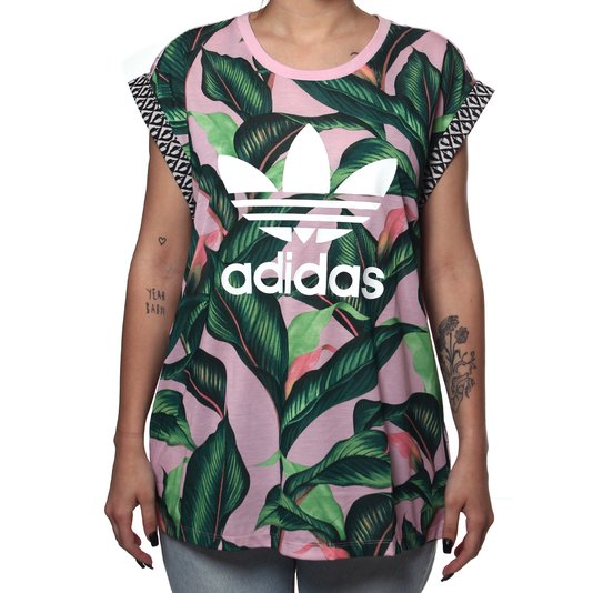 Camiseta Adidas TRF Farm Rosa/Verde
