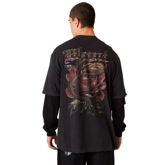Camiseta Blunt M/L Especial Strikeout Preto