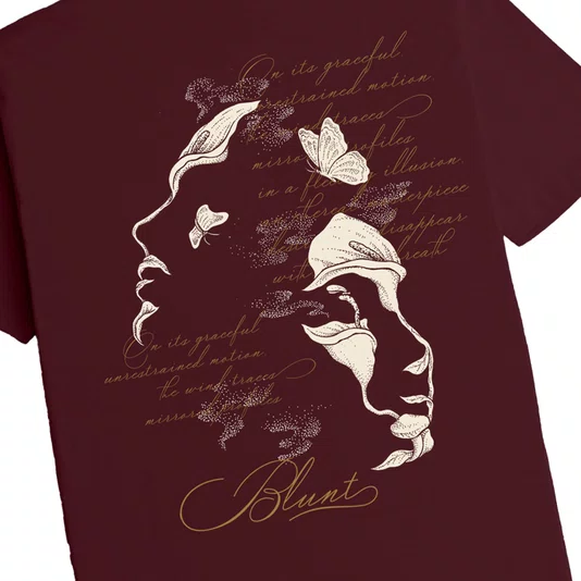 Camiseta Blunt Over Pareidolia Vinho
