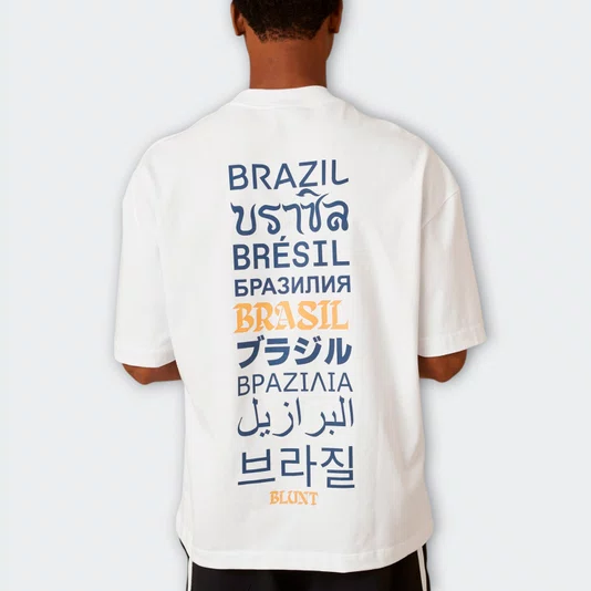 Camiseta Blunt Oversized Copa Do Mundo Branco