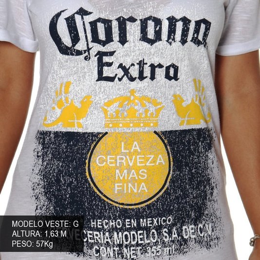 Camiseta Corona Extra Loose Feminina Branco