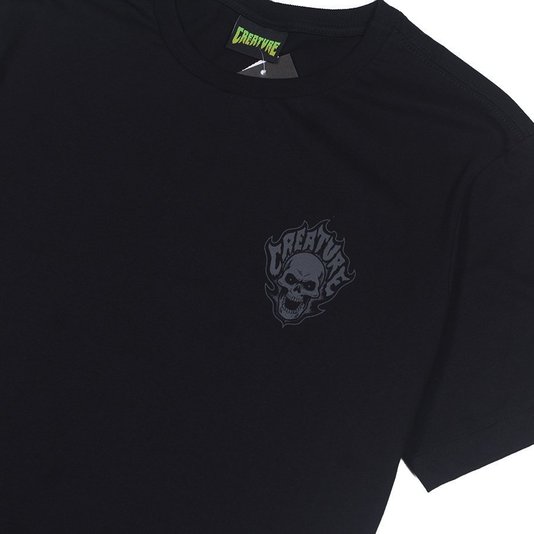 Camiseta Creature Bonehead Flame Preto