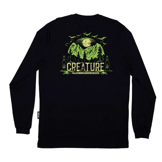 Camiseta Creature Camper Ls M/L Preto