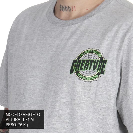 Camiseta Creature Finest Web Cinza Mescla