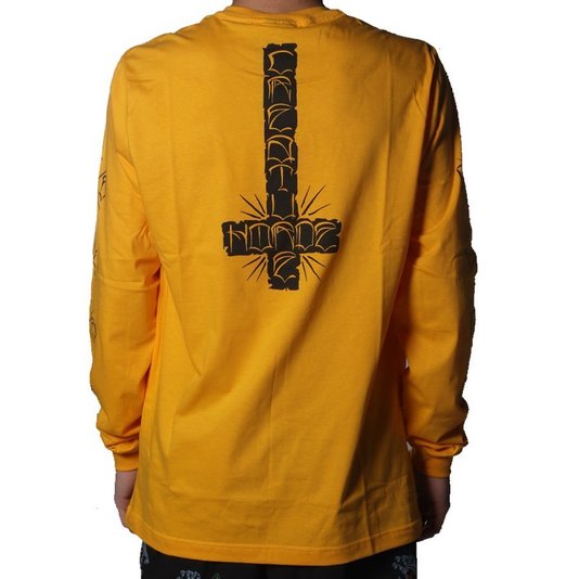 Camiseta Creature Manga Longa Horde Cross Amarelo