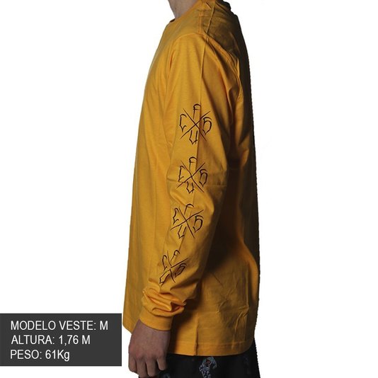 Camiseta Creature Manga Longa Horde Cross Amarelo