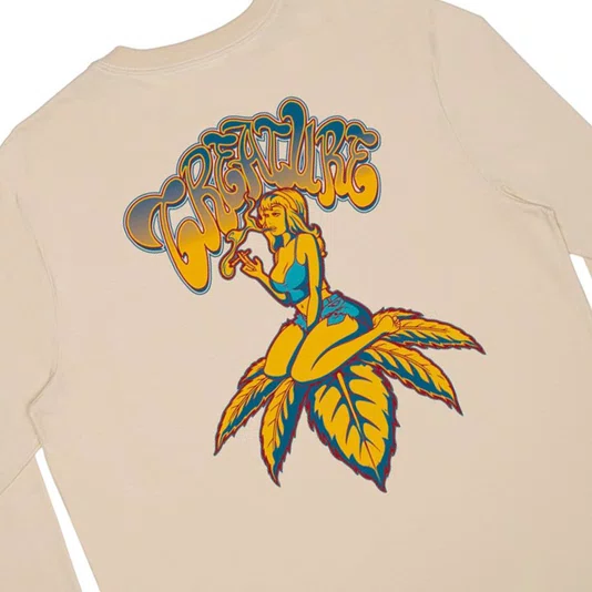 Camiseta Creature Top Shelf Ls M/L Bege