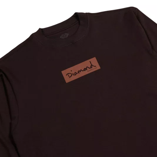 Camiseta Diamond Box Logo M/L Marrom